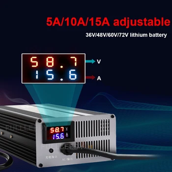 36V 15A регулируемо Зарядно устройство с дисплей 10A 42V 5A 50,4 V 43,8 v 12S Smart Charger за литиево-йонна батерия lifepo4 LTO li ion липо