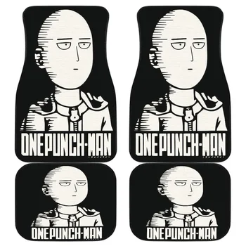 Автомобилни Постелки Saitama Art One Punch Man Manga H051820 Universal Fit 072323 Пълен Комплект от 4 части на Предните и Задните автомобилни Стелки
